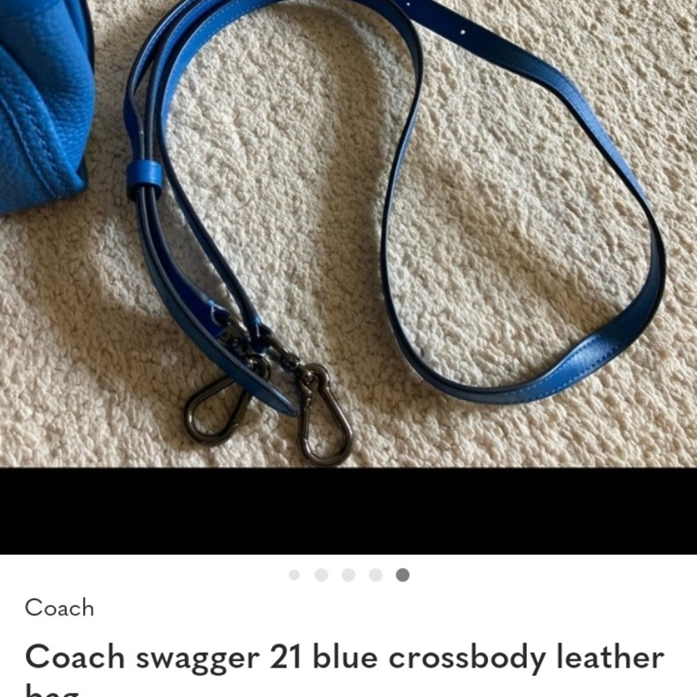 Coach Swagger 21 Blue Leather Crossbody Bag - Picture 7 of 7